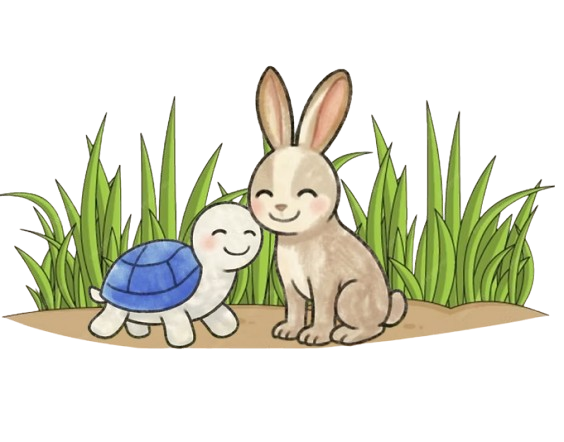Turtle and rabbit illustration